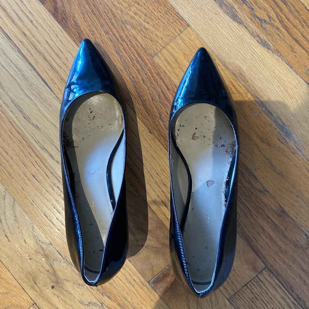 Well worn Ann Taylor Black Patent Leather Heels